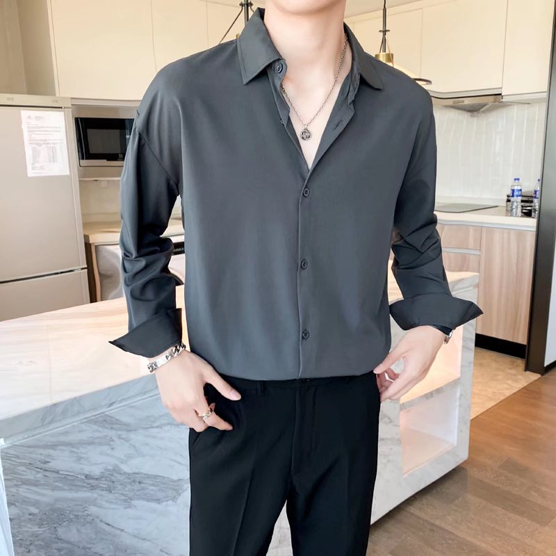 Áo Sơ Mi Nam Tay Dài Phong Cách Hàn Quốc Thời Trang