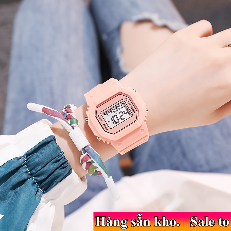 [SẴN KHO] ĐỒNG HỒ THỂ THAO NAM NỮ SPORT WATCH VUÔNG WATER RESIST THỂ THAO CAO CẤP