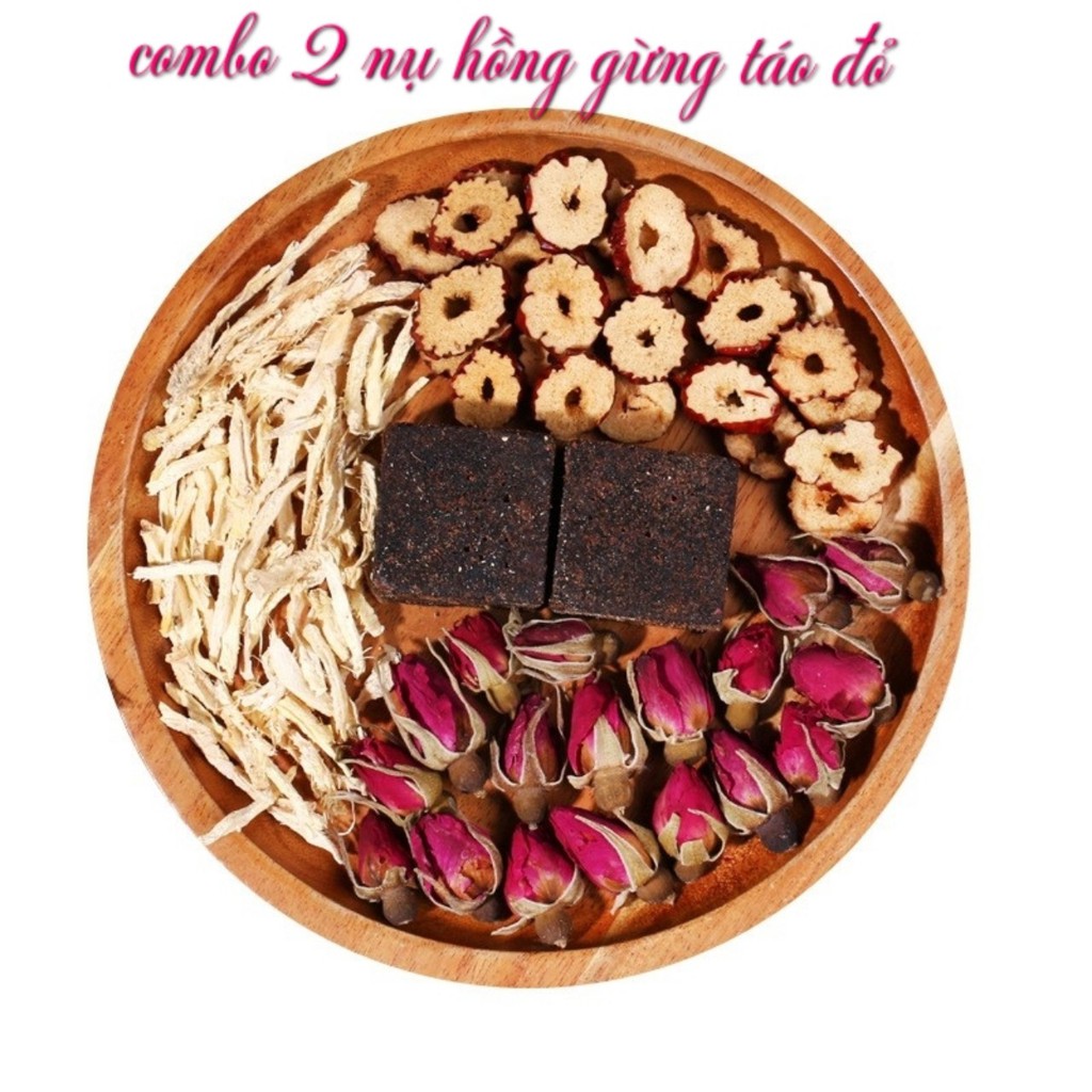 đường nâu giảm đau bụng combo 2 hồng+táo đỏ +gừng trà thảo mộc sỉ 1 viên dùng thử