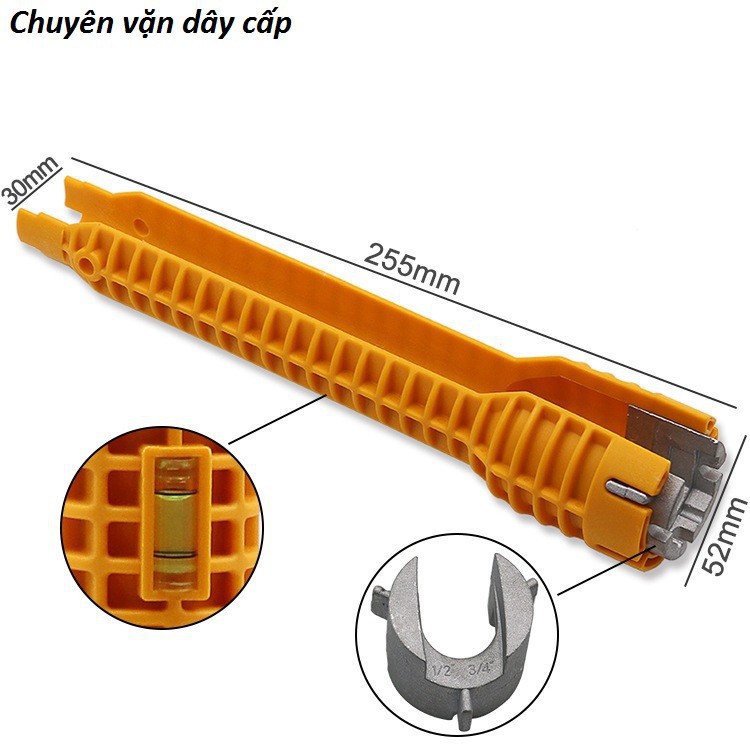 Cờ lê,mỏ lết đa năng chuyện dụng vặn dây cấp nước kèm livo-Kìm nước