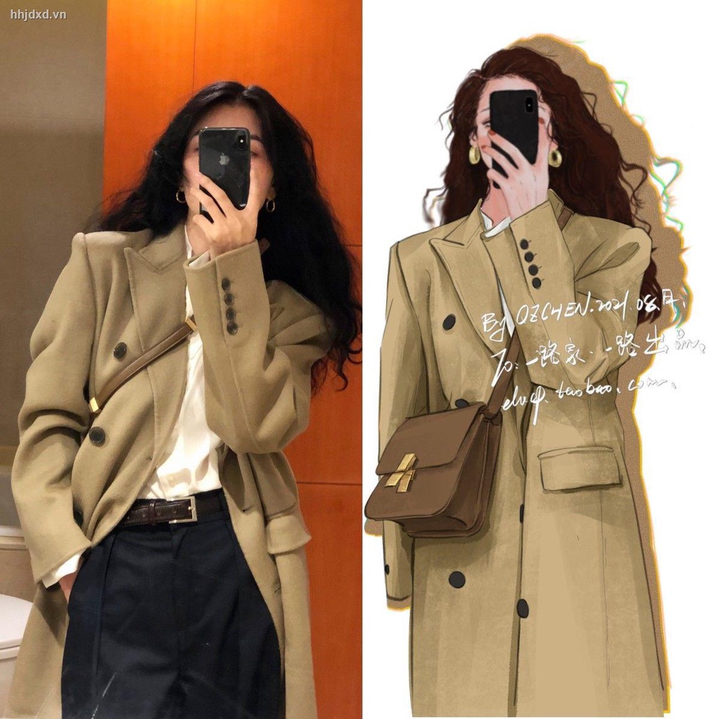 ❈Áo khoác len dáng rộng thời trang thu đông phong cách Hồng Kông mới 2021 | BigBuy360 - bigbuy360.vn