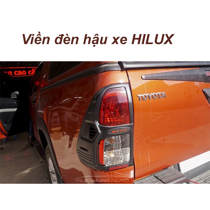 Ốp Viền Đèn Pha Hậu Xe Toyota HILUX 2016 đến 2020 Màu Đen