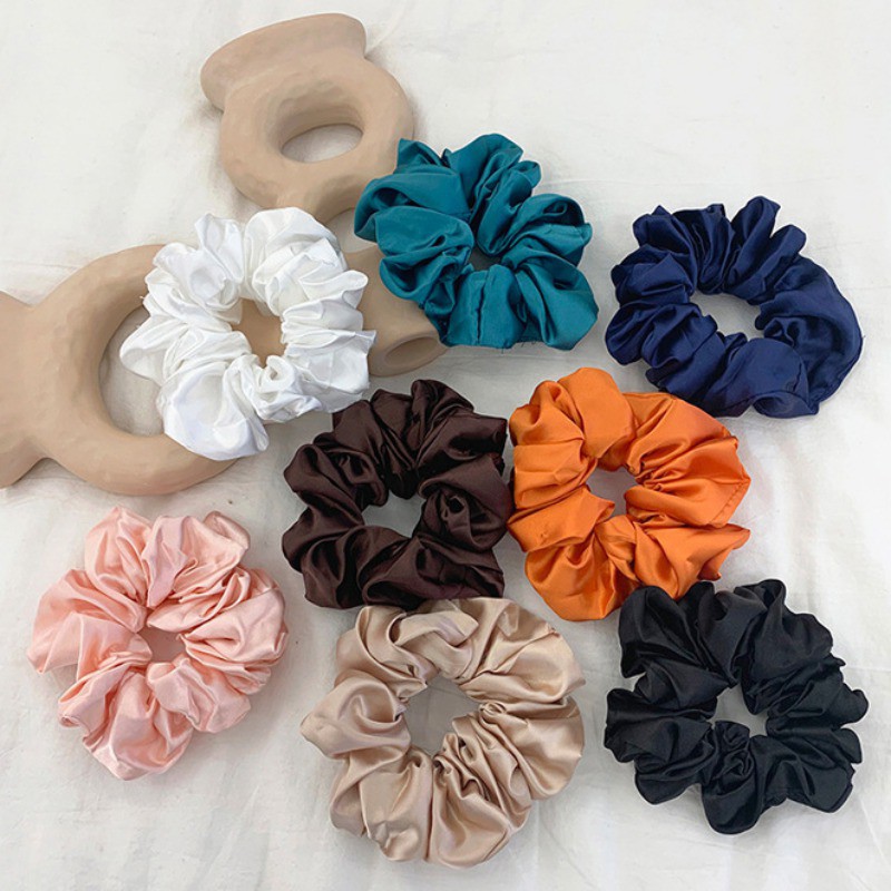 Dây Buộc Tóc Vải Satin Co Giãn Cho Nữ
