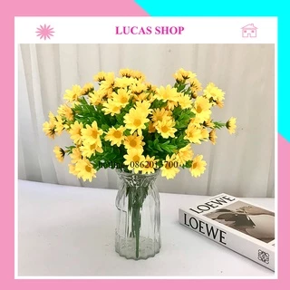 Hoa Giả - Cụm Hoa Cúc Dại 40cm Trang Trí Nhà Cửa, Cửa Tiệm Tinh Tế, Thanh Lịch