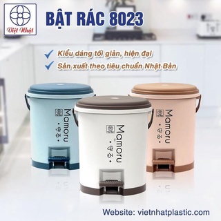 Thùng rác nhựa nắp tròn đạp chân cao cấp 5L, 10L hokori cao cấp  NHỰA VIỆT NHẬT MALL