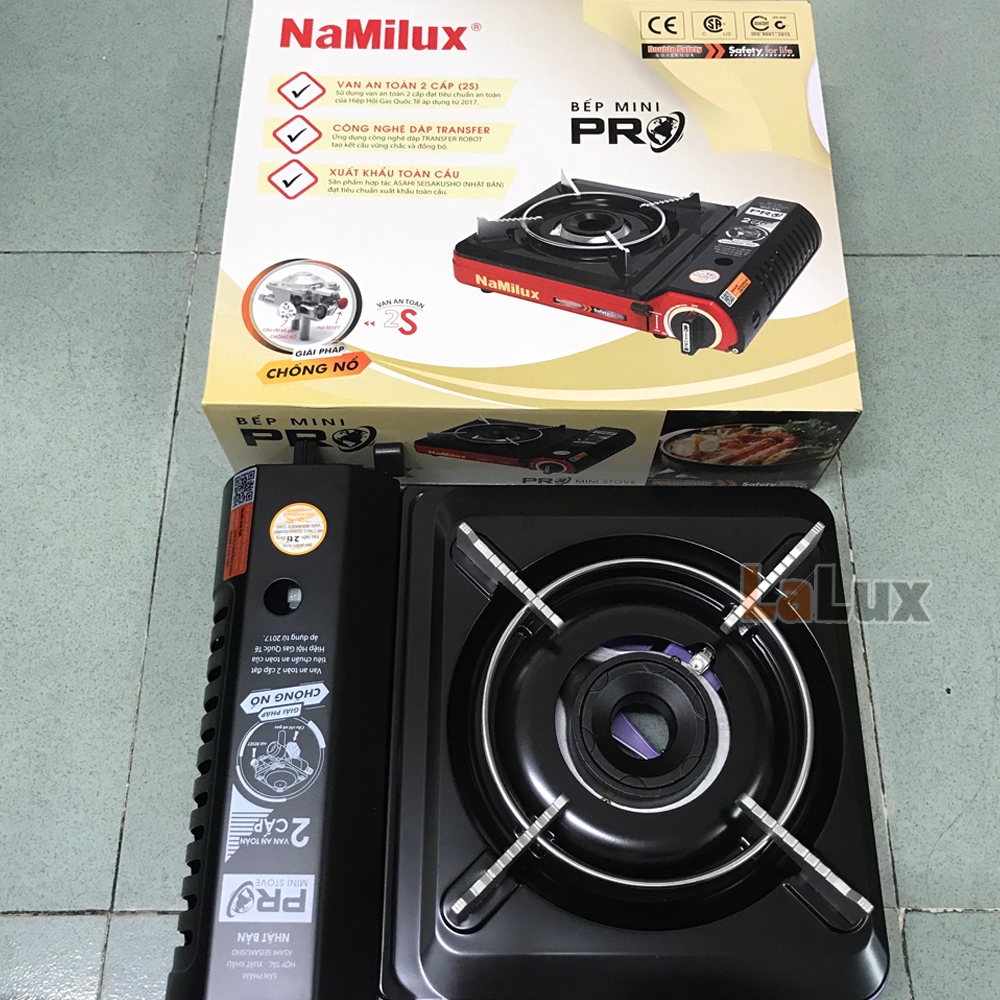 Bếp Gas Mini NAMILUX PL2021PF - Bếp Ga Mini Namilux Chống Nổ 2 Cấp Độ, Tự Động Ngắt Ga, Đạt Tiêu Chuẩn Nhật Bản LALUX