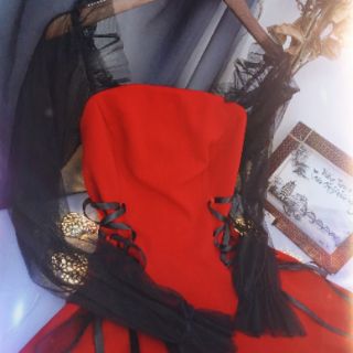 Váy xòe phối lưới