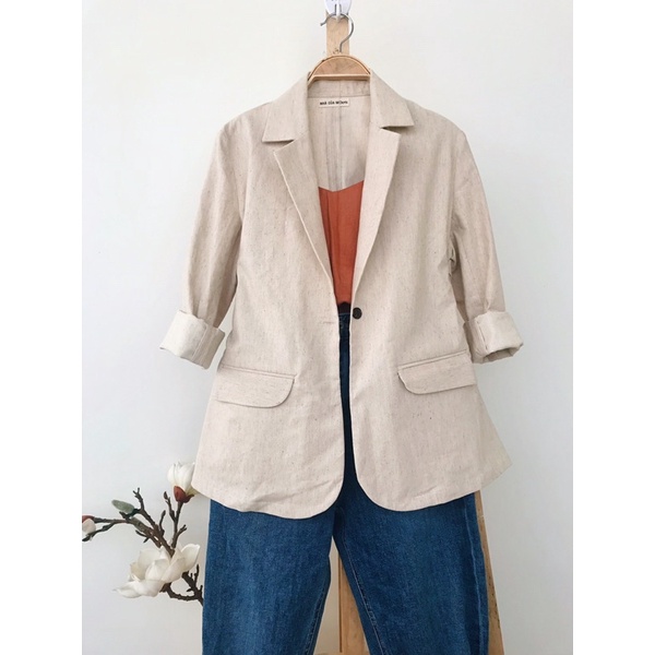 Áo BLAZER LINEN áo khoác vest Linen - Nhà Của Moon