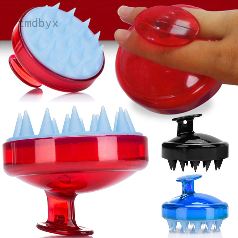 [Hàng mới về] Lược silicon mềm mát xa da đầu cầm tay tmdyx