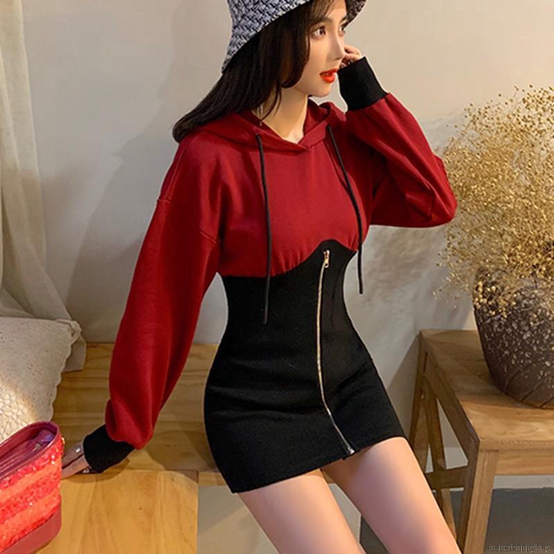 Đầm hoodie dài tay phong cách Hàn Quốc dành cho nữ