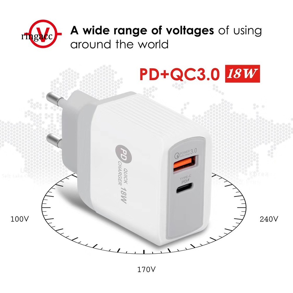 Củ Sạc Nhanh Pd 18w Qc3.0 Usb 5v / 3a