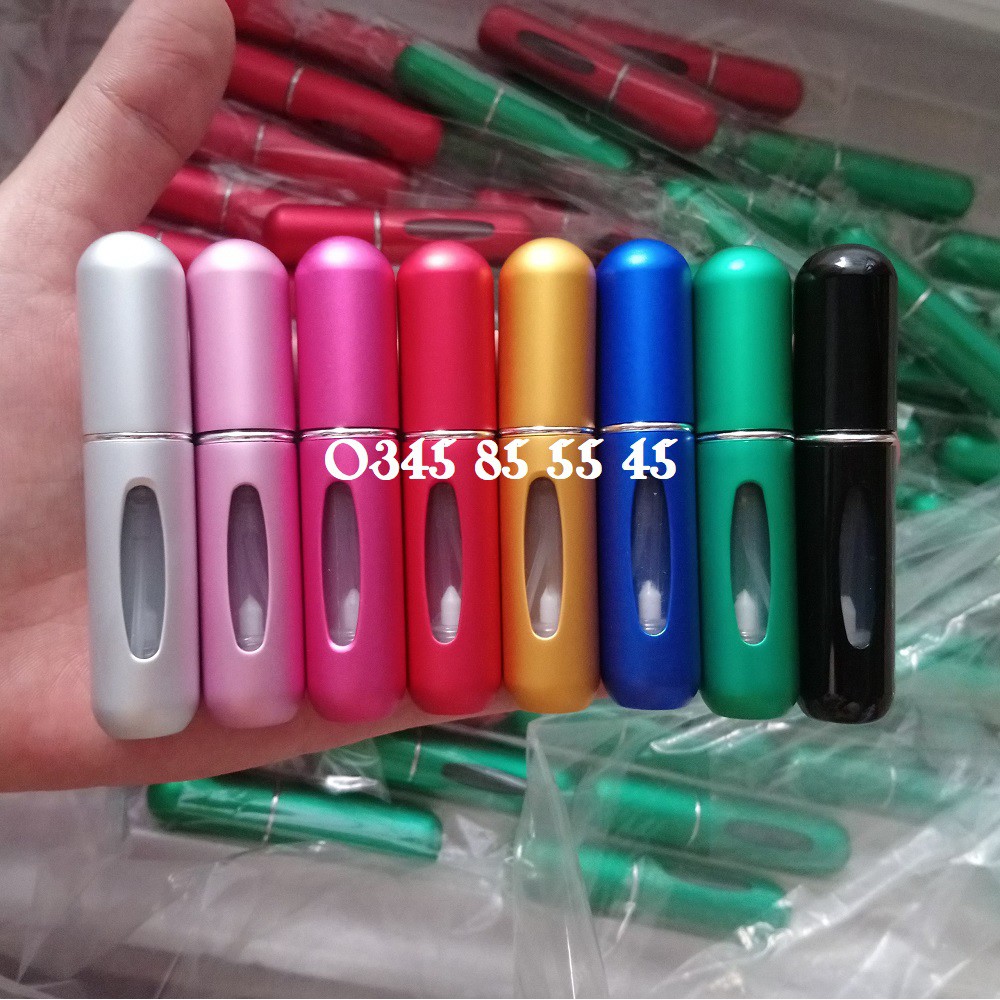 Chai lọ chiết nước hoa tự động 5ml chọn màu - Vỏ bơm trực tiếp đáy