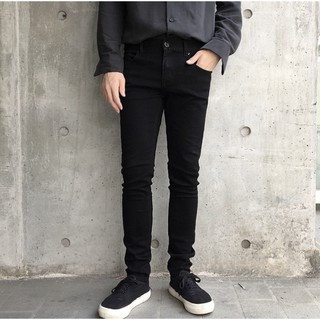 JEAN ÔM SKINNY basic - QUẦN denim dài đen CHUỘT TRẮNG