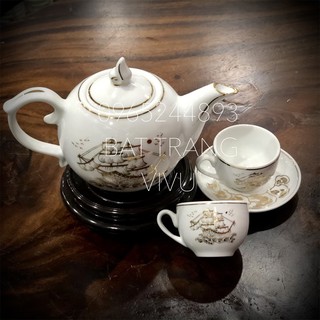 Nhà Cửa - Ấm Trà Vẽ Vàng Thuận Buồm Xuôi Gió