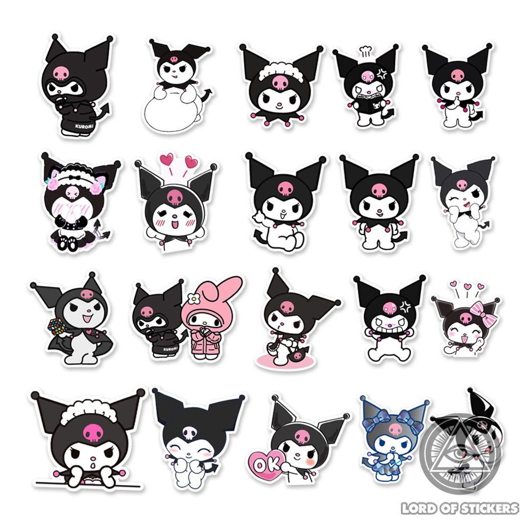 Set 50 Sticker Kuromi Cute Nhãn Dán Nhân Vật Hoạt Hình Dễ Thương Chống Thấm Nước Trang Trí Mũ Bảo Hiểm, Laptop, Vali, Sổ