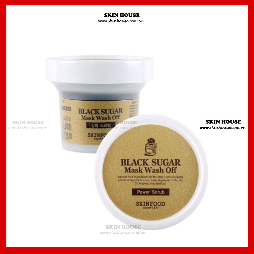 Sẵn - Mặt nạ đường đen Skinfood Black Sugar Mask Wash Off - Skinhouse 0986136861