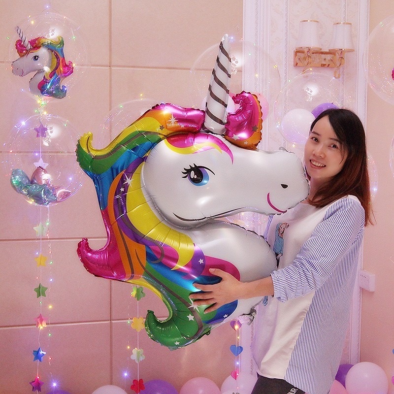 1 Bong Bóng Nhôm Heli Hình Kỳ Lân Trang Trí Tiệc Sinh Nhật Cho Bé