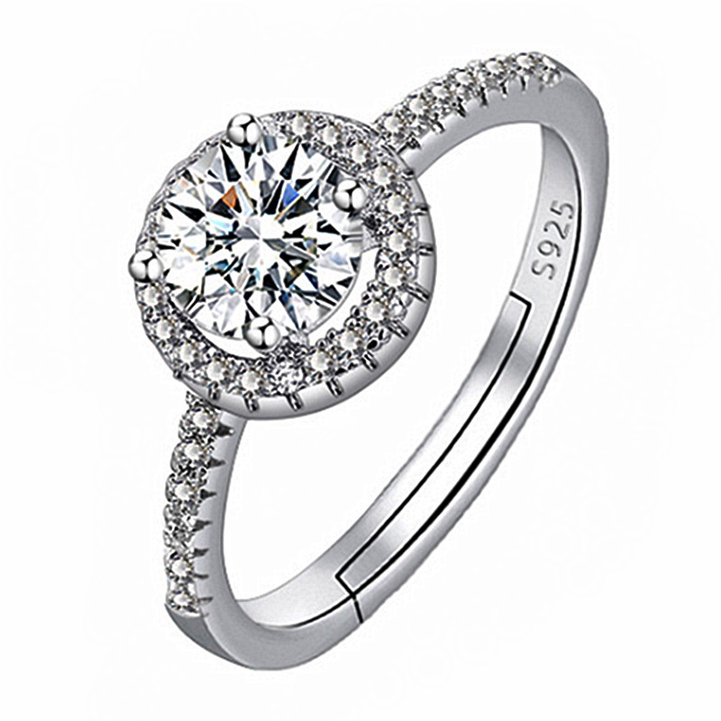 Nhẫn Đính Đá zircon Dạng Hở Hình Trái Tim Thời Trang Cho Nữ