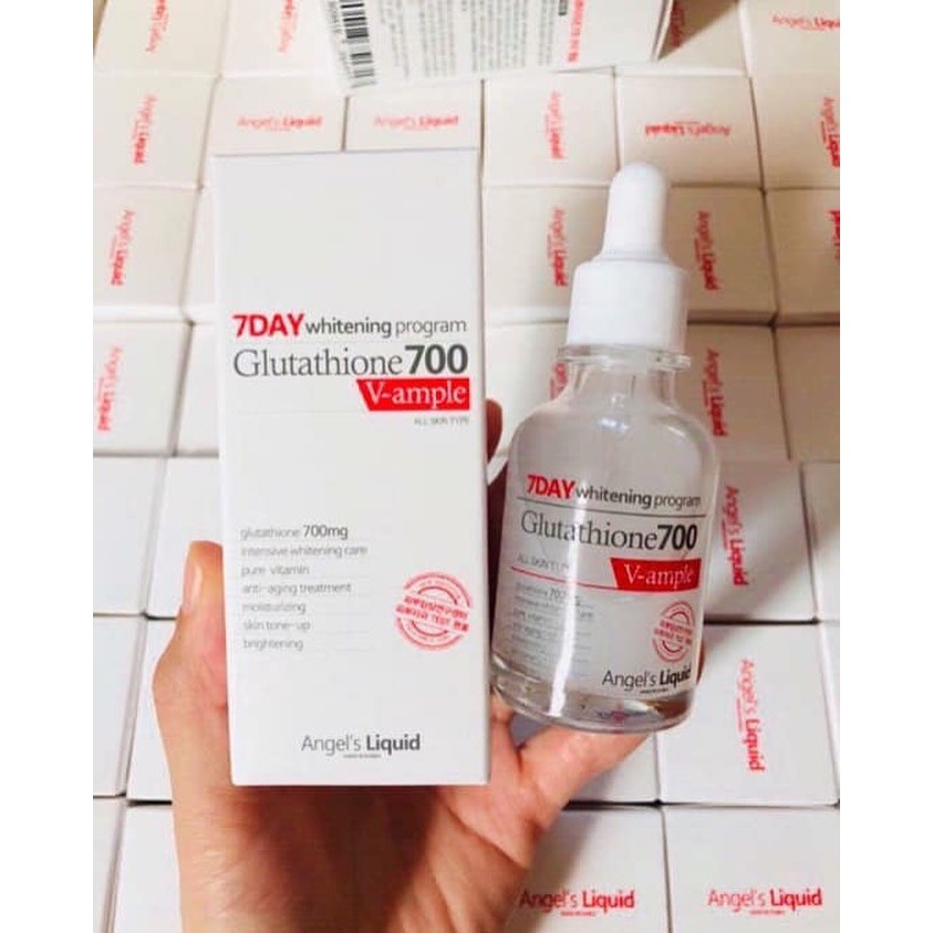 Combo Huyết Thanh, Kem Dưỡng, Nước Thần Trắng Da 7 Day Whitening Program Glutathione 700 V-Ample