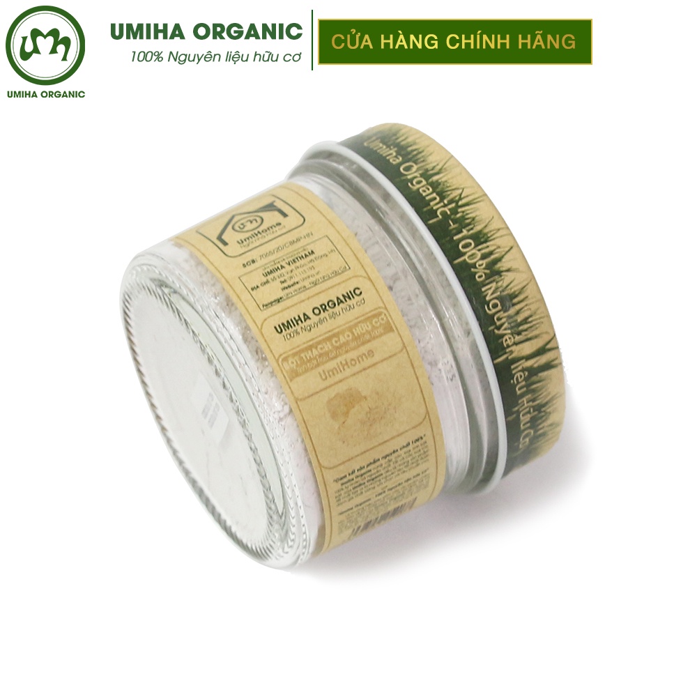 Bột Thạch Cao nguyên chất UMIHA ORGANIC 135G đắp mặt nạ trắng da, loại bỏ mụn giảm nhờn hiệu quả