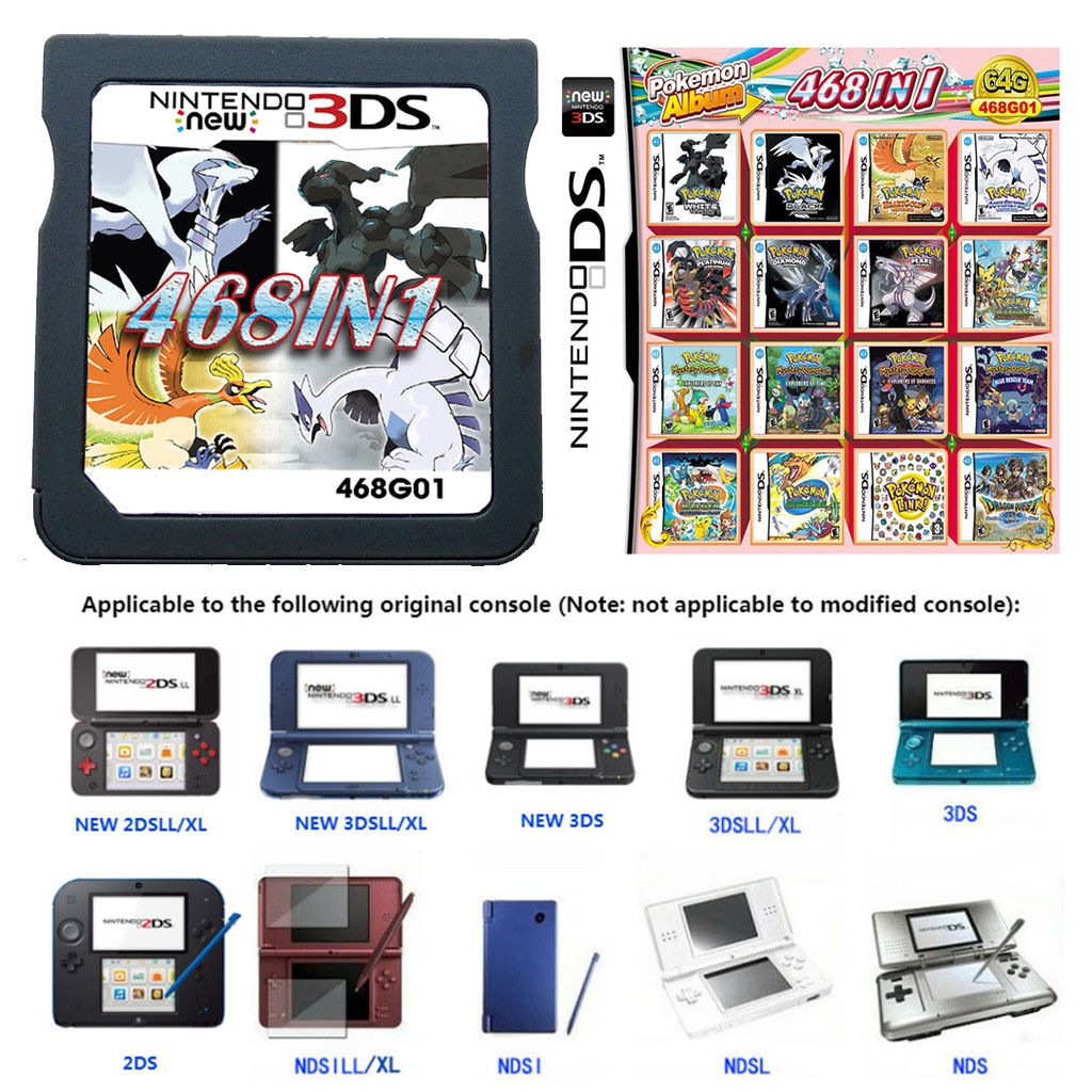 Thẻ game 468 trong 1 cho máy Nintendo New 3DSLL 2DSLL NDS