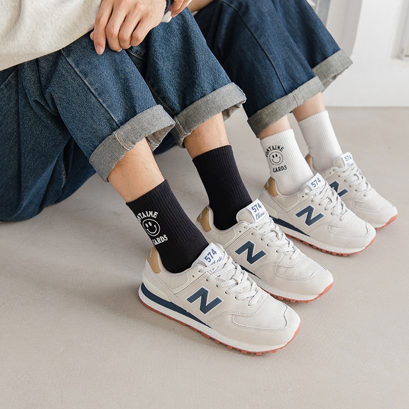 White Smiley Faces Women Socks Korean Cotton Black Funny Emoji Expression Female Crew Socks Kawaii Ladies Striped Casual Socks