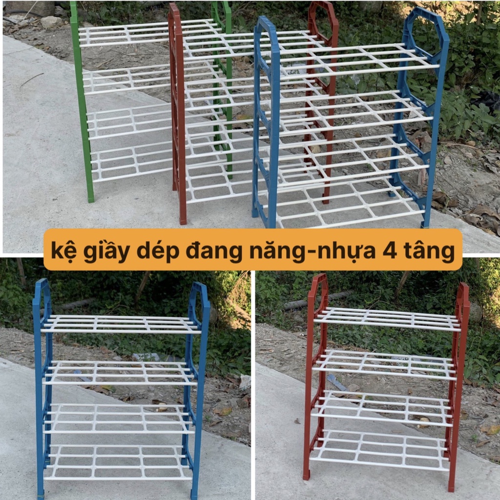 KỆ GIẦY DÉP ĐA NĂNG NHỰA 4 TẦNG 42x18x56cm HÀNG LOẠI 1