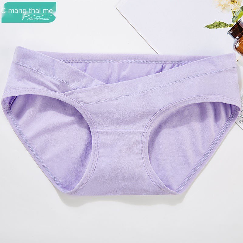 Quần lót dành cho bà bầu, bên trong bằng vải cotton cạp thấp Đũng sớm và muộn khi mang thai 3 tháng cuối lớn kíc