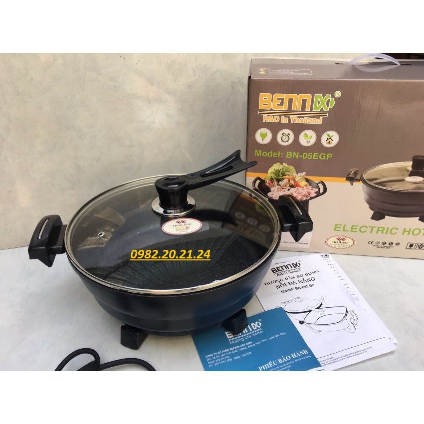 Nồi lẩu điện Bennix BN-05EGP công nghệ Thái Lan, dung tích 5 lít - Bảo hành 24 tháng chính hãng