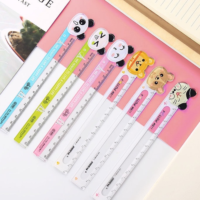 Thước Kẻ Động Vật Trong Suốt Nhựa Acrylic 15 CM Siêu Cute ... Molangshop