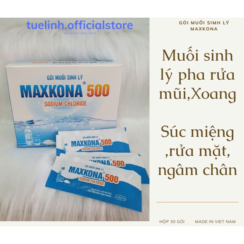 Gói Muối Sinh Lý Súc Miệng Rửa Mũi Xoang Làm Sạch Răng Miệng Hộp 30 Gói Tuệ Linh Garden