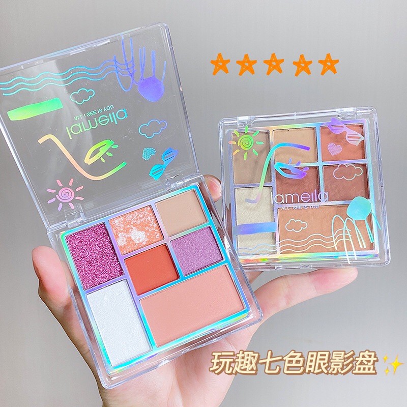 Set trang điểm Phấn mắt + phấn má + hightlight Lameila nhỏ gọn xinh xắn