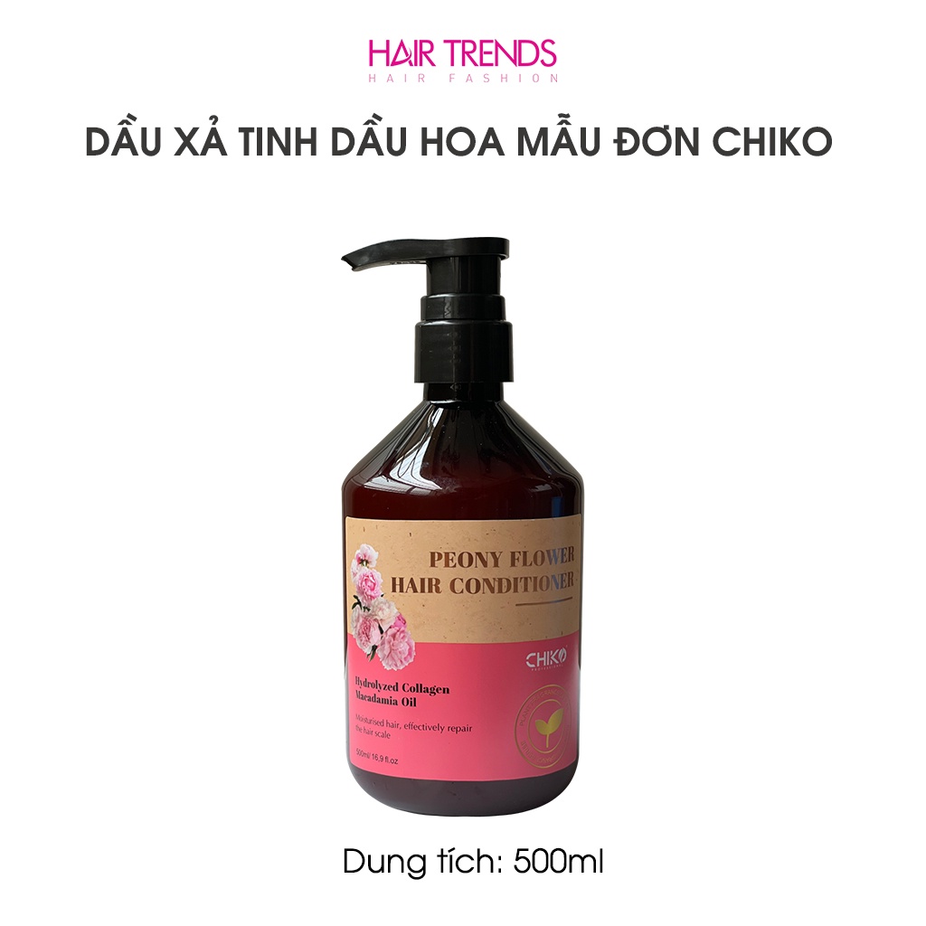 Dầu xả dược liệu tinh dầu hương hoa mẫu đơn CHIKO siêu mềm mượt phục hồi tóc hư tổn 50ml 500ml