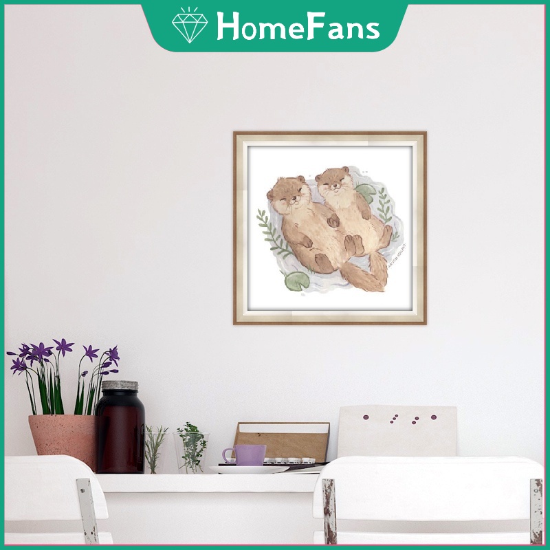 Bộ tranh đính đá 5D tự làm hình động vật đáng yêu kích thước 30x30cm