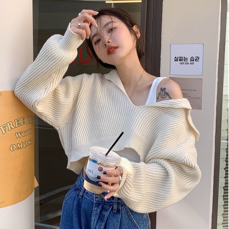Áo Sweater Dệt Kim Thiết Kế Mới Thời Trang Mùa Thu Đông Theo Phong Cách Hàn Quốc