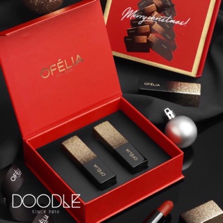 Set 2 thỏi son Ofelia Starlight 2018 Hộp Đỏ màu Lost In Love và Crush On You