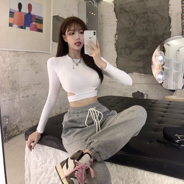 Áo thun COZOKC kiểu tay dài ôm dáng thời trang quyến rũ cho nữ