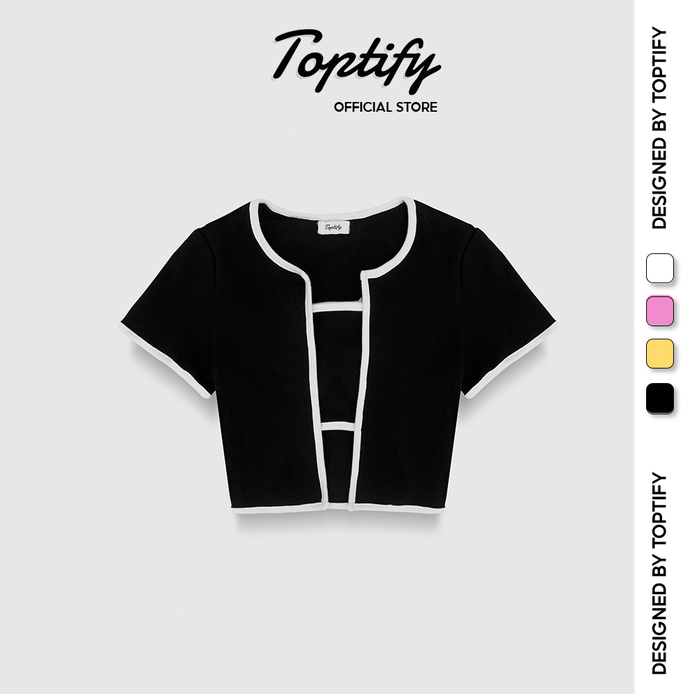 Bộ áo ống dáng croptop nữ viền màu TOPTIFY kèm khoác ngoài Tube Set thumbnail