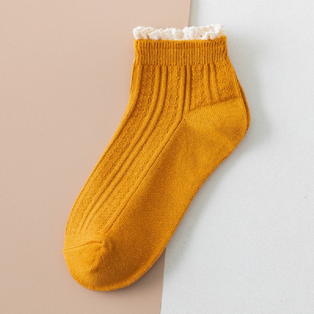 Đôi vớ cotton màu trơn mềm mại thoải mái cho nữ