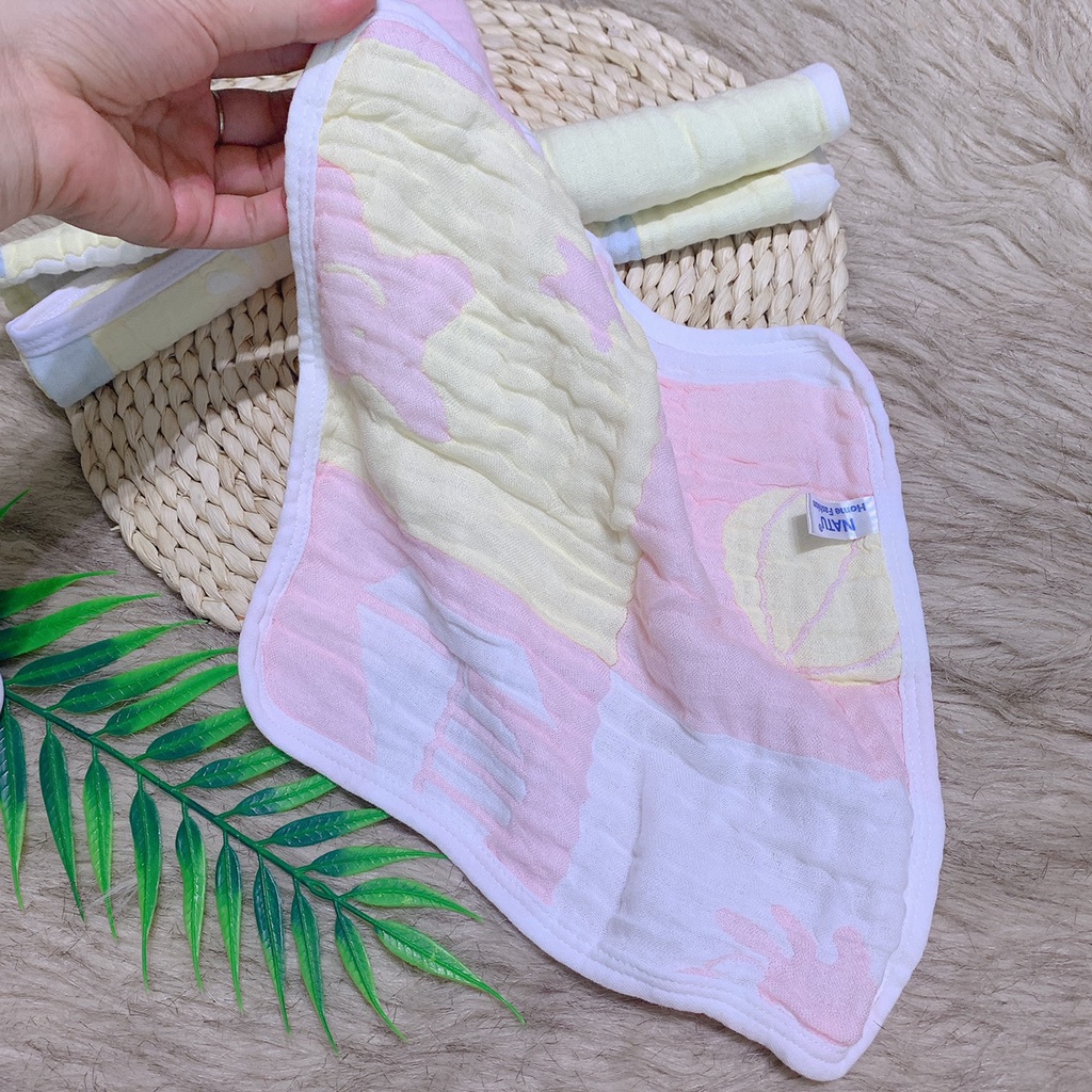 Khăn sữa nhăn 6 lớp Natu hộp 5 cái 26x26cm