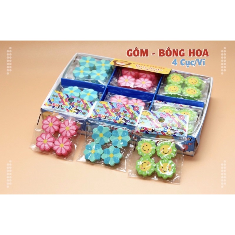 Set 4 gôm mặt cười