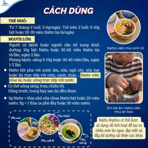 Natto Anphaco, hộp viên Đậu tươmg lên men tía tô 220g, quatangsuutam.vn, NON GMO - Healthy food