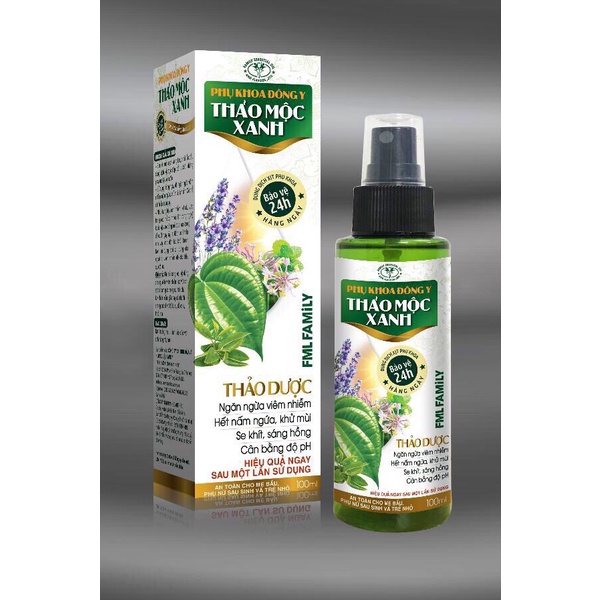 Dung Dịch Xịt Phụ Khoa Đông Y THẢO MỘC XANH FAMILY 100ML
