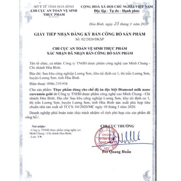 Sữa nghệ Nano Curcumin Gold.