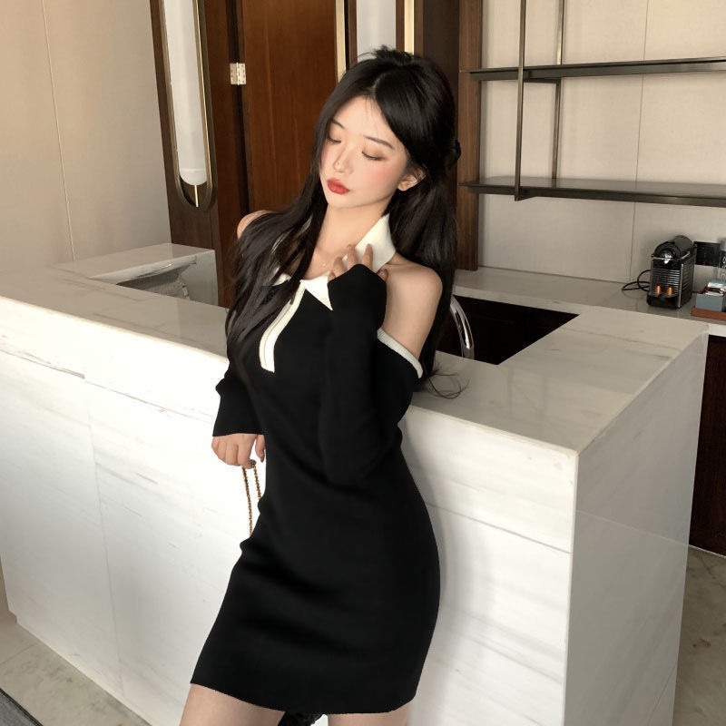Đ8 Đầm Nỉ Thun Ôm Dáng Co Giãn Cổ Treo Hở Vai Lưng