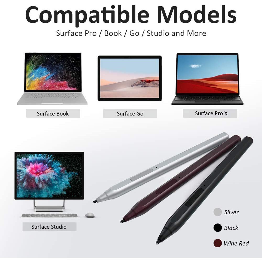 Bút Cảm Ứng microsoft Surface Stylus pen  Cho Surface Pro X  7/6/5/4/3/Go/Book/Studio/Laptop 4096 Áp Suất Cao Có Thể Sạc Lại Chuyên Dụng