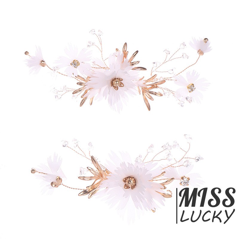 Cặp kẹp tóc trang trí hình bông hoa thời trang thanh tú cho nữ