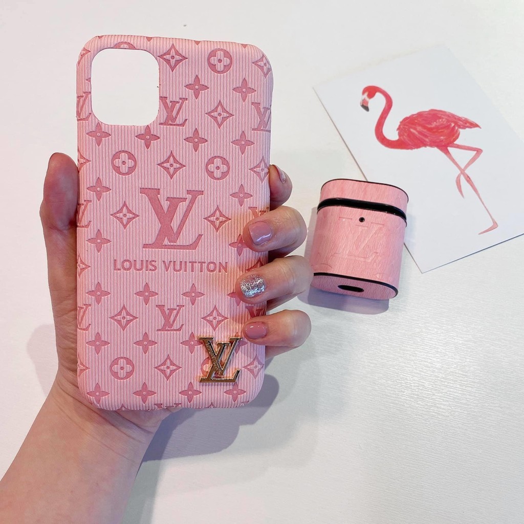 Ốp lưng iPhone LV Hồng - Chất Liệu Da Siêu Đẹp - Full Viền ip 6-6-plus/7-8-plus/X-XS/XSMAX/11/11-pro-max | BigBuy360 - bigbuy360.vn