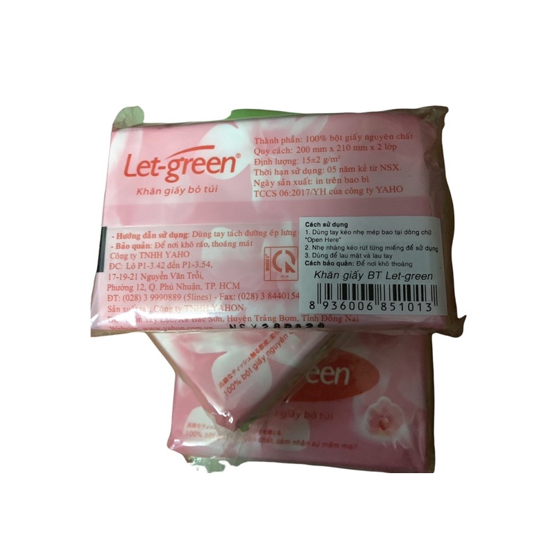 Combo 3 Khăn giấy bỏ túi Let-green