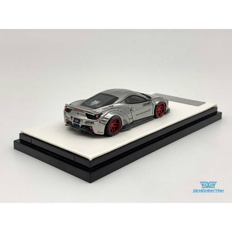 Xe Mô Hình Ferrari 458 LB Limited 499pcs Timothy Pierre và Liberty Walk 1:64 ( Chrome )